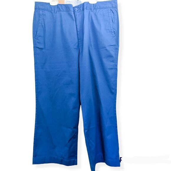 LL Bean Chinos Favorite Fit Capri Cropped Pants Blue - Picture 1 of 6